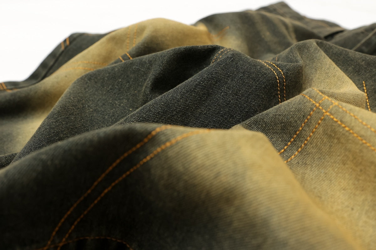 Men's Retro Distressed Washed Straight Loose Overknee Denim Shorts