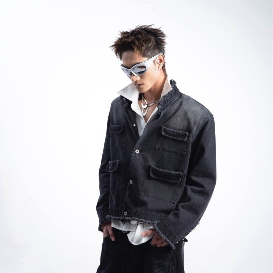 Men's American-style Retro Gradient Denim Coat